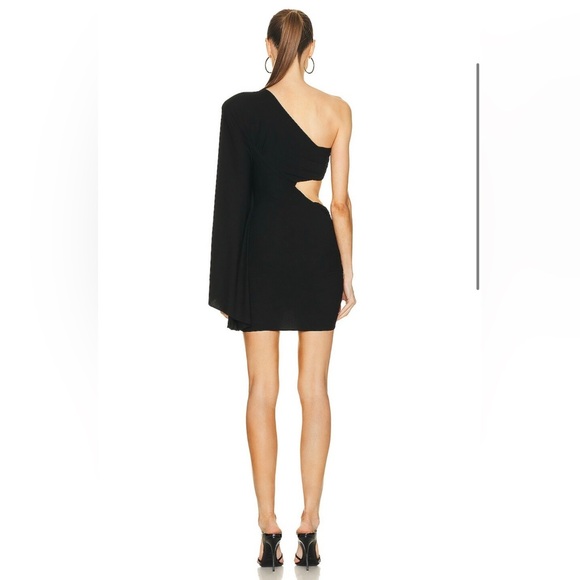 NWT ALEXANDRE VAUTHIER One Sleeve Mini Dress in black size 2 - Picture 4 of 9